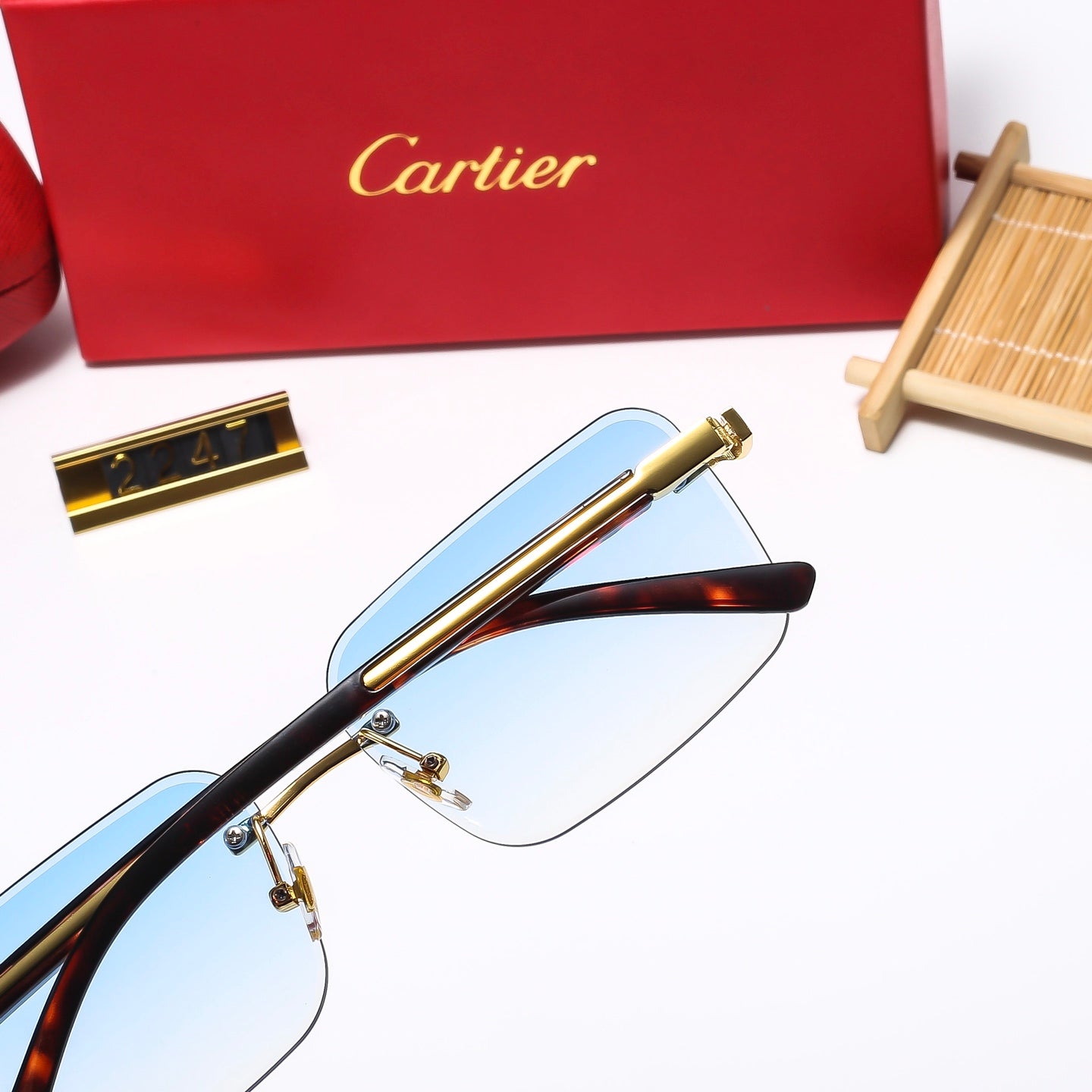 5 Colors Fashion frameless square sunglasses 2247