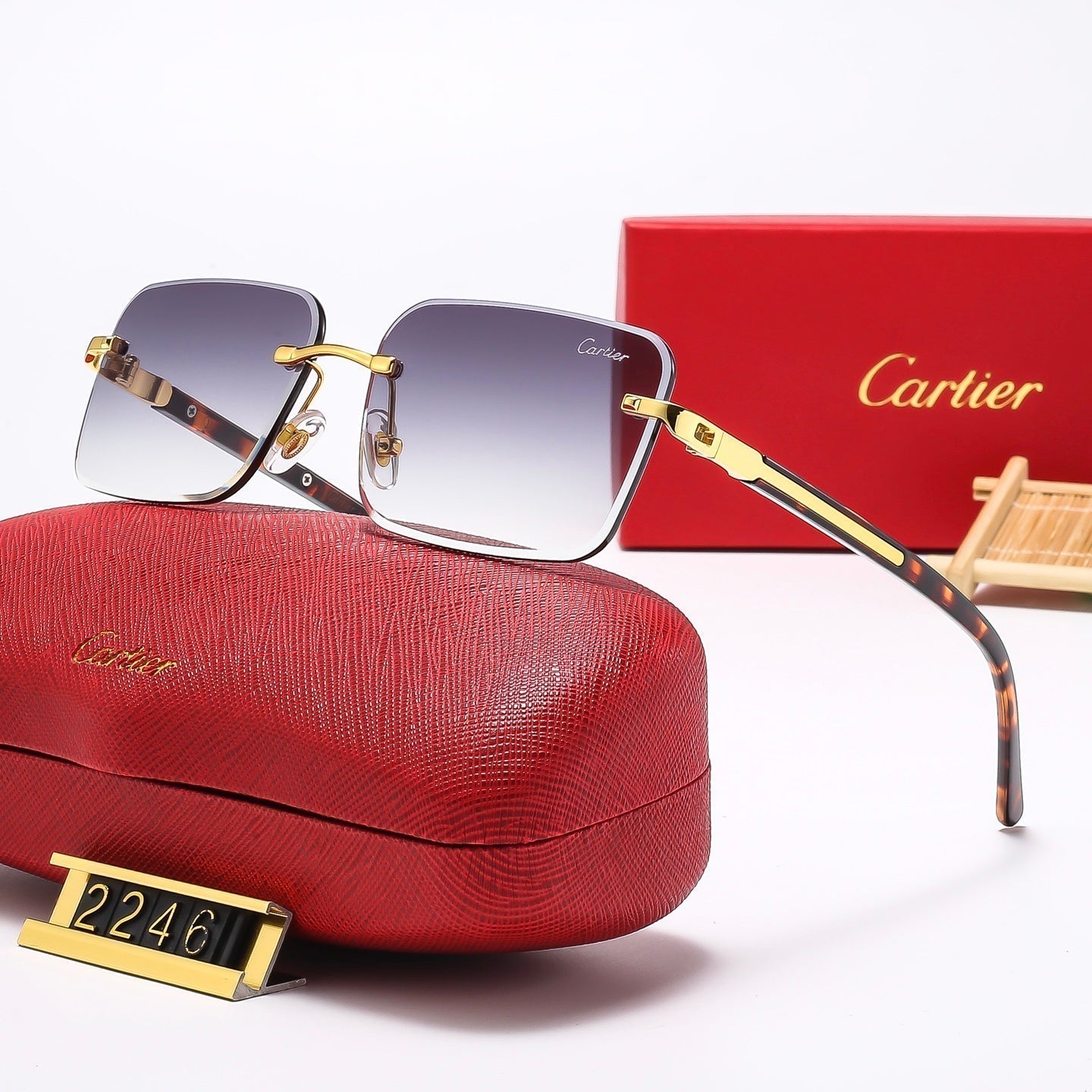 5 Colors Fashion frameless square sunglasses 2247