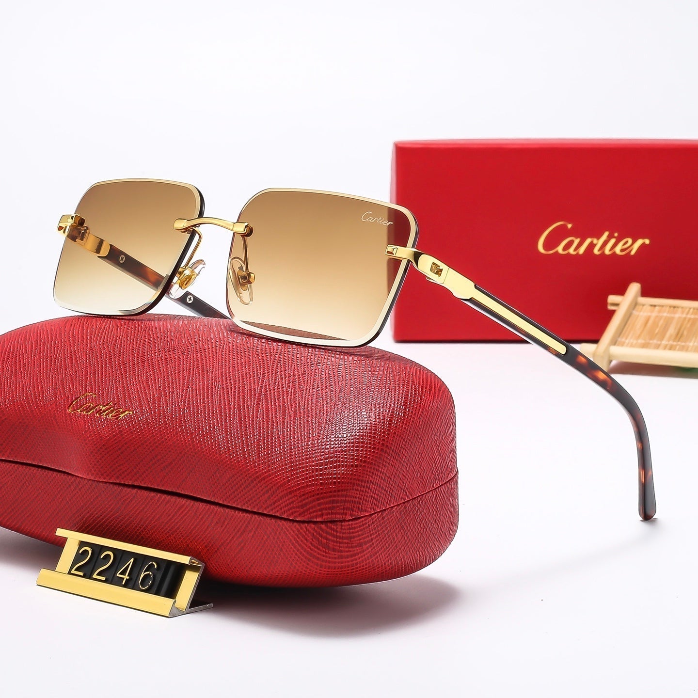 5 Colors Fashion frameless square sunglasses 2247